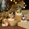 Christmas Luminous Resin House with Santa Claus Ornament