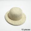 Mini Straw Hat DIY Craft Accessories 10Pcs Imitation Woven Tiny Hat Pendants for Jewelry Making Scrapbook Supplies