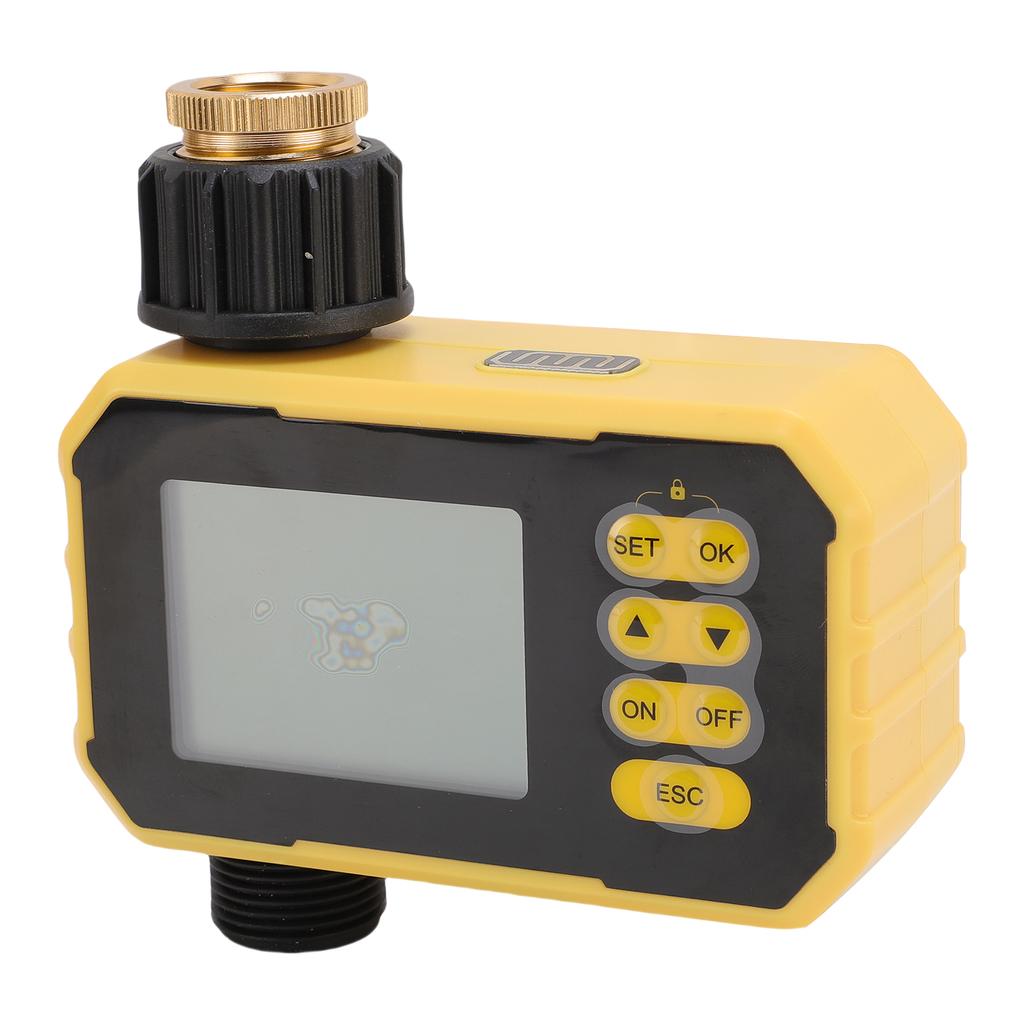 Water Timer Irrigation Controller with Large Display Rain Sensor Adjustable Solar Panel Child Lock for Garden Lawn