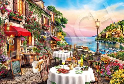 Epoch 1053 Super Small Piece Jigsaw Elegant Seaside Trattoria Includes and Score Ticket Puzzle, Illustration/Art, Collection, (26x38cm), 32-617, Glue,
