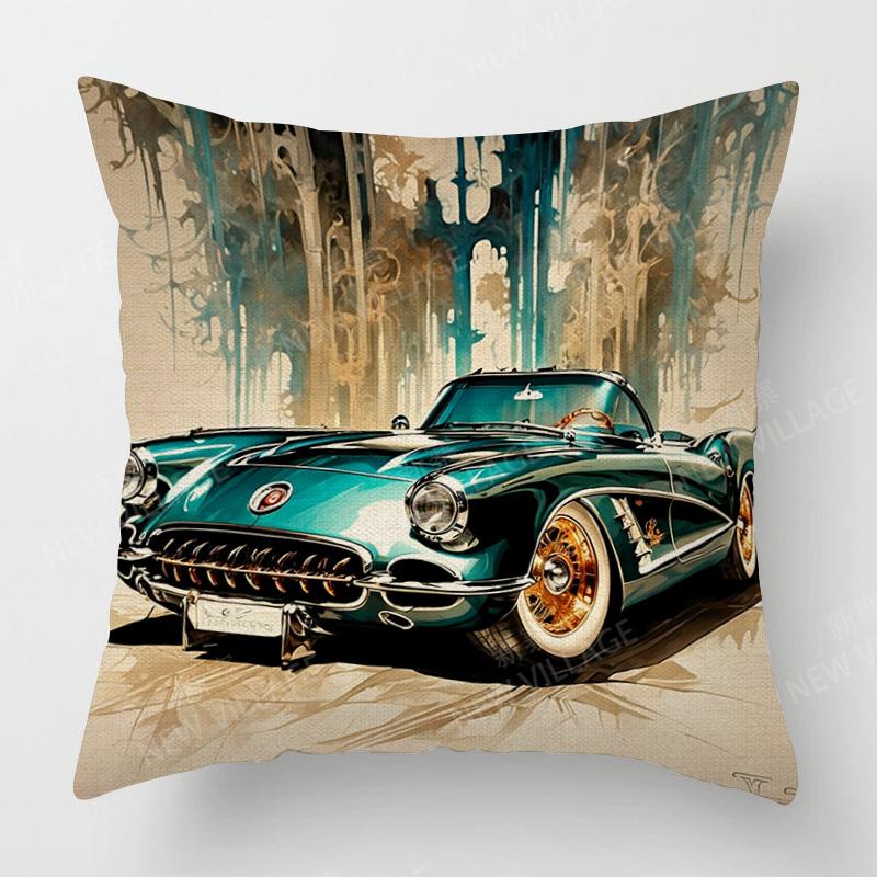 Moderne Schlichte Auto Illustration Kissenbezug Schlafzimmer Café Dekoration Anwendbarer Auto Kissenbezug 40X40Cm 45X45Cm