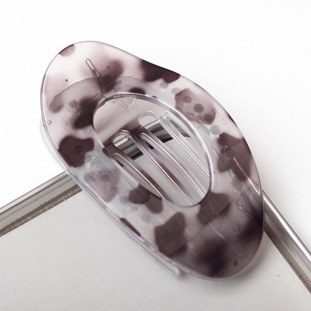 Korean Style Oval Hair Clips Curved Leopard Duckbill Clip Acrylic Hairpin Women