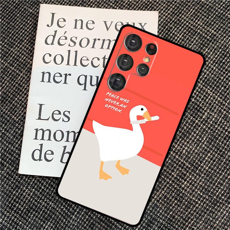 Cartoon Funny Goose Case For Samsung Galaxy S21 S22 S23 S24 Ultra Note 20 Note 10 S8 S9 S10 Plus S20 FE Cover