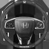 Car Anti Slip Carbon Fiber Leather Steering Wheel Cover for 2017 2018 19CRV Pilot Accord Civic Jazz Jade Fit HR-V Freed