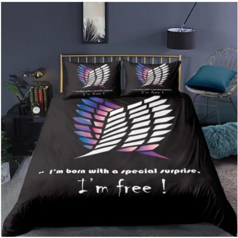Bedding Kit, Attack Giant Series Size Three-Piece Quilt Cover