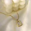 Light Luxury Simple Geometric Square Necklace Niche Design High-End Stainless Steel Jewelry Summer New Items