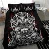 Skull Skeleton Satanic Goat Skull Duvet Cover Set Trophy Demon Breed Bedding Sets Night Blue Pink Satanic Baphomet Quilt Cover