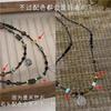 Natural stone "Little Lion Dance" necklace, handmade beaded Fu brand collarbone chain, niche light luxury accessories for women