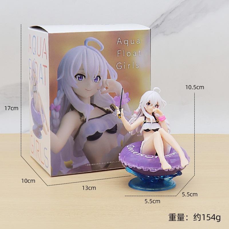 Anime Girl Figure Bundle, Elaina Rem Miku Anime Collectible Model, Car Dashboard Decor Gift