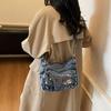 Damen Bestickte Denim Tasche Leichte Umhängetasche