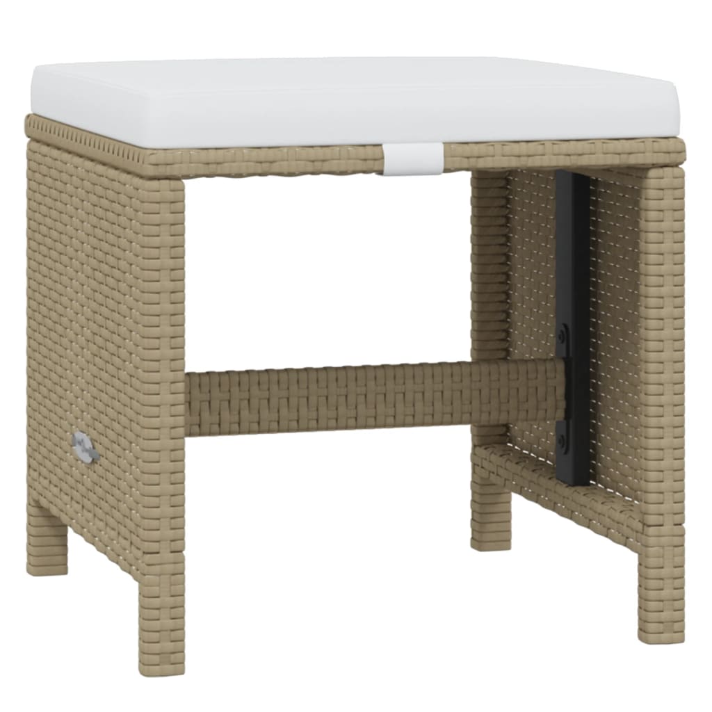 19 piece Garden Dining Set with Cushions Poly Rattan Beige