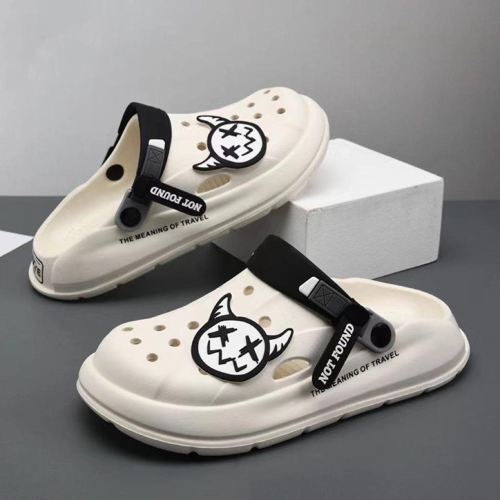 Thick-soled Hole Shoes Men's 2025 New Non-slip Thick-soled Light and Breathable Beach Bag Head Cool Slippers