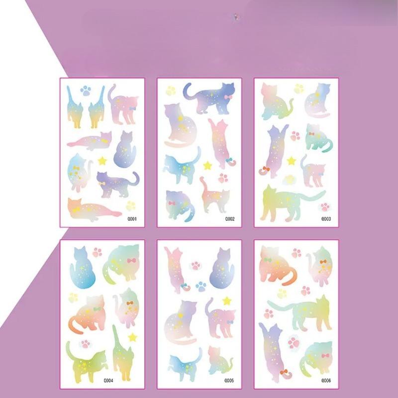 6 SZT. Tatuaże tymczasowe dla dzieci o tematyce kosmicznej, fantazyjne wzory planet, zabawne naklejki na przyjęcie przedszkolne