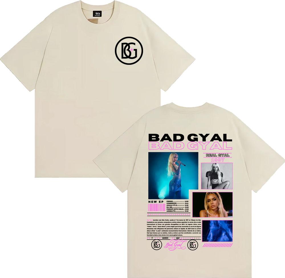 

Bad Gyal Real Gyal Album Tour 2026 Cover T Shirt Men Women Clothing Fashion Aesthetic T-shirts High Quality Loose Cotton T-shirt XXXL хакі