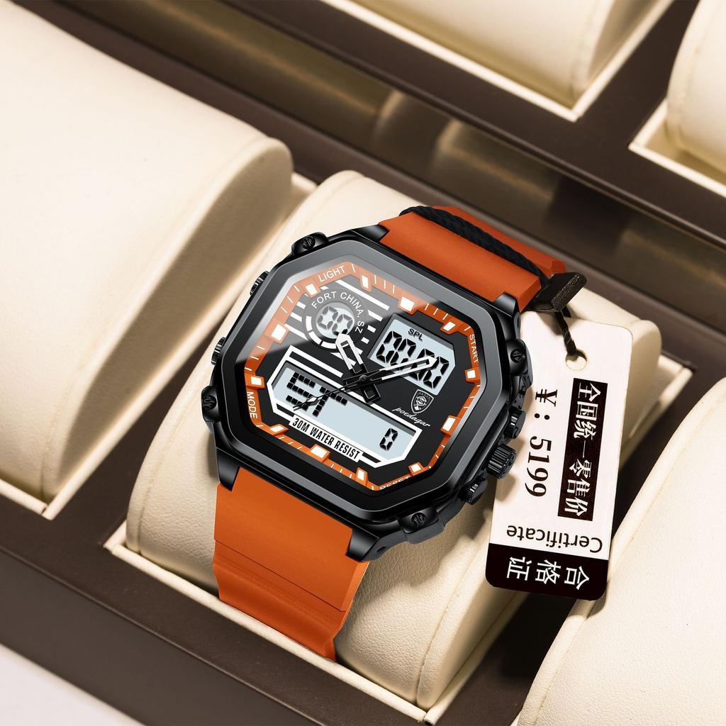 Multifunctional Men'S Watch Dual Display Electronic Watch Student