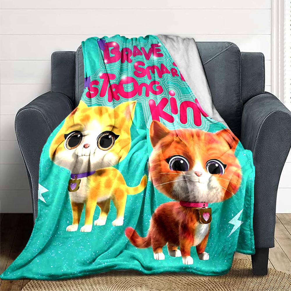 1Pc Cat Adventure Blanket For Couch Bed Plush Cozy Fuzzy Blanket Super Soft Warm Blankets For Fall And Winter 0918266