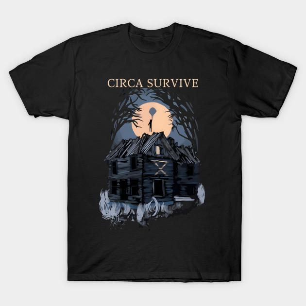 

Men Black Print T-shirt Circa-Survive No-Cut Transfer Paper Print Cotton Tshirt 3XL чорний