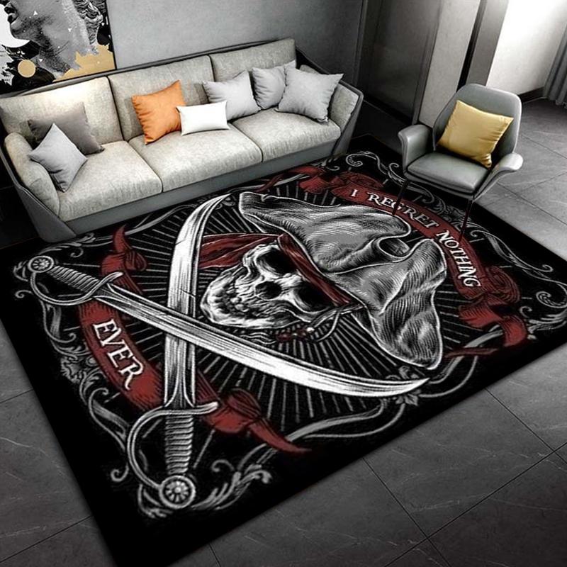 Skeleton Sea Pirate Pattern Rug Carpet for Living Room Bathroom Mat Creative Doormat Carpet for Bedroom Home Decor Play Mats