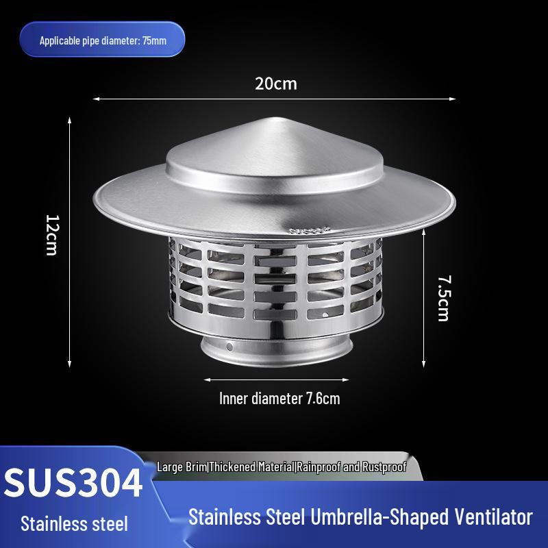 Breathable Umbrella-Style Stainless Steel Chimney Cap for Roof and Terrace Ventilation