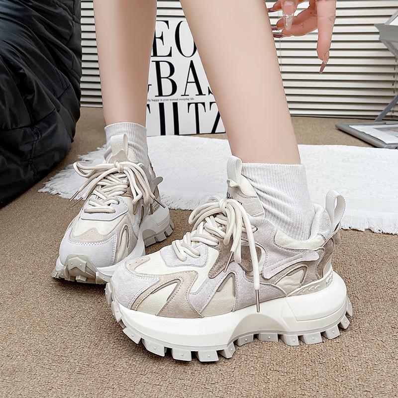 Fashion Ladies Shoes on Sale 2025 Versatile Women's Vulcanize Shoes Mixed Colors Platform Women Sneakers Outdoor Lace Up Casual Shoes