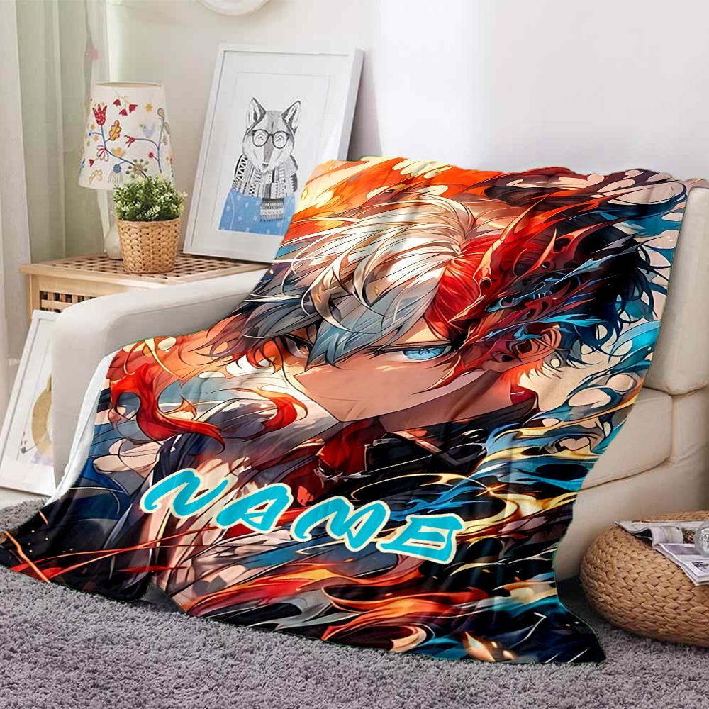Custom 1pc Midoriya's Dynamic Poses Blanket, Soft And Comfortable Blanket, Casual Warm, Camping Travel Blanket, Birthday Gift Q912104