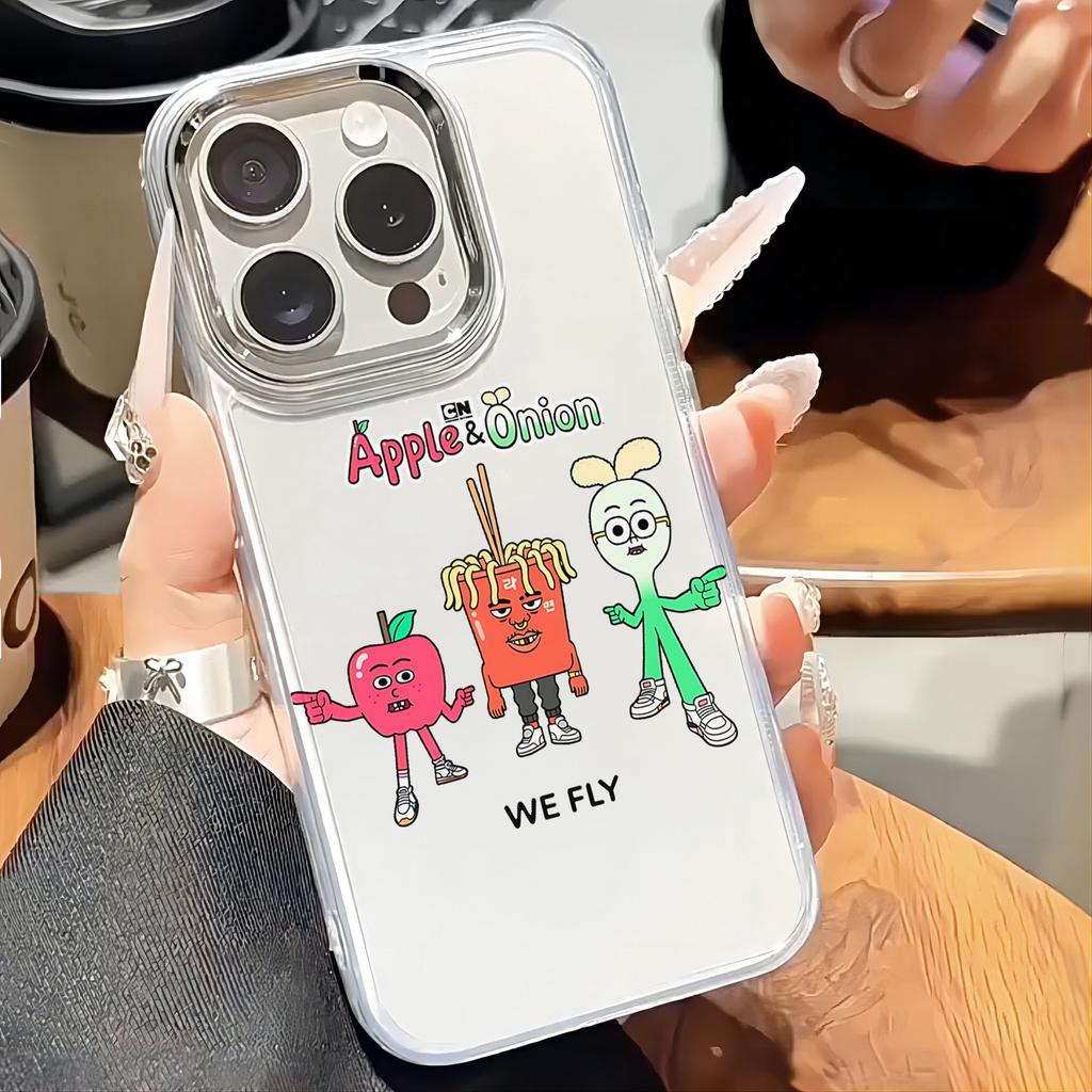Cartoon Apple And Onion Phone Case for Xiaomi Redmi Note A5 A3 15 14 13 14c 13c 12 11 12s 12c 10c 10 9 Pro Plus 4G 5G Cover