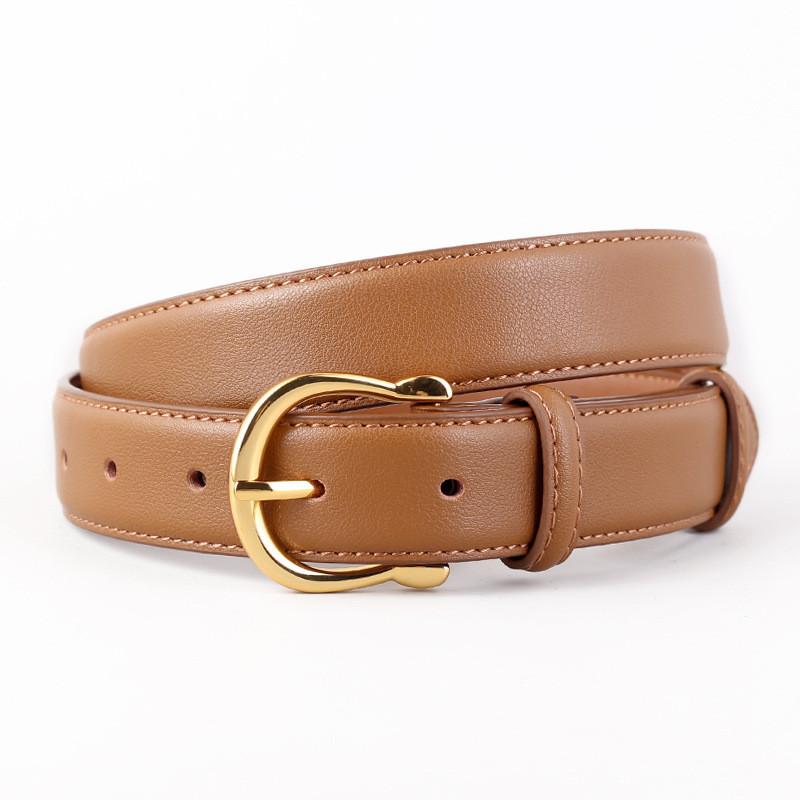 Genuine Twolayer Cowhide Leather Belt For Women With Pin Buckle For Work And Casual