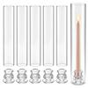 Hurricane Candle Holders Set of 24, 65 x 350 mm Tall Clear Glass Cylinder Candleholder Sleeve, High Borosilicate Glass, Wind Protection for Wedding,