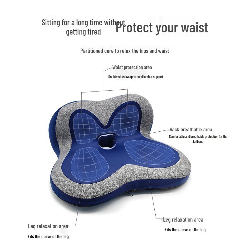 Memory Foam Petal Seat Cushion & Back Support Combo for Office, Car, Student Chairs