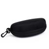 Black EVA Large Frame Zipper Sunglasses Case: Pressure-Resistant, Portable, with Hook, and Oxford Cloth for Sports Glasses.