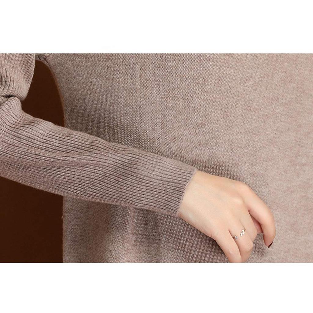Knit Turtleneck Inner Winter Sweater Dress [Seigo] Women's Dress, A-Line, Elegant, Curly, Figure-Flattering, Sweater, Dress, Slimming, Elegant,