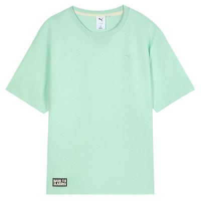 Puma Clássicos Manga Curta Confortável Versátil Camiseta Gola Redonda Tops Unissex 631558-45