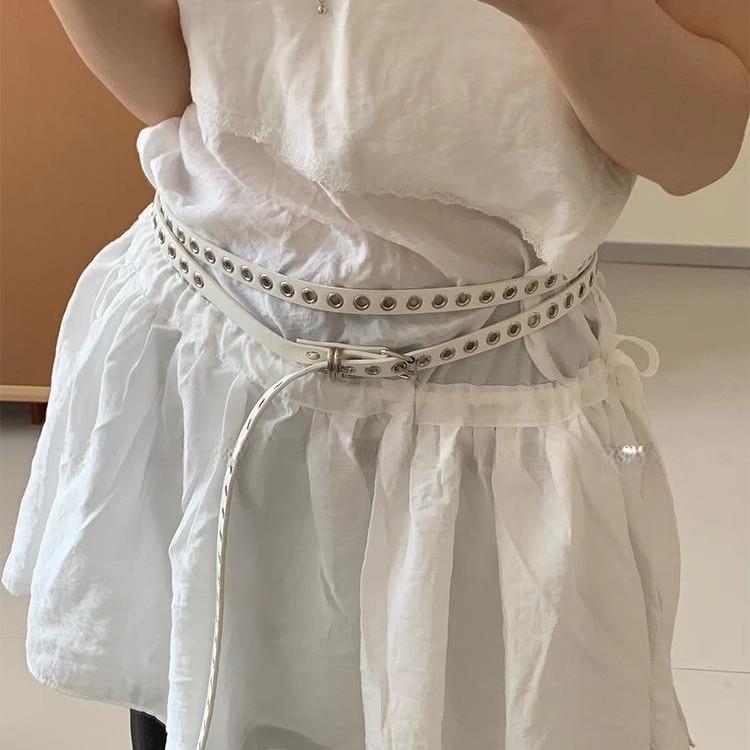 Pu Leather Double Layer Belt For Women With Pin Buckle Spring 2025 Fashion Accessory