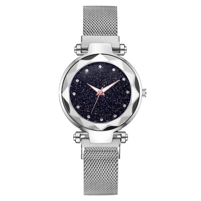 

Сенсация TikTok: Женские кварцевые часы Starry Sky с миланским магнитным ремешком серебряный