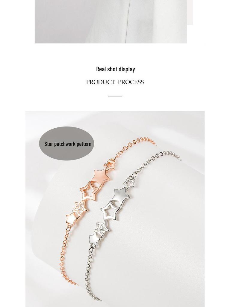 Versatile Zircon Star Bracelet for Women - Personalized Five-Star Design, Perfect for High-End Christmas or Birthday Gift