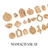 MamacitaSlay Popular Biotree Heart Star Moon Portrait Lucky Chinese "Fu" "Xi" 18K Gold Plated Charm  Stainless Steel Jewerely