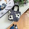 Korean Cloth Handbags Lunch Box Bag Women's Beauty Flower Canvas Bag Outside Shopping Toiletry Phone Oagnzier Storage Bags