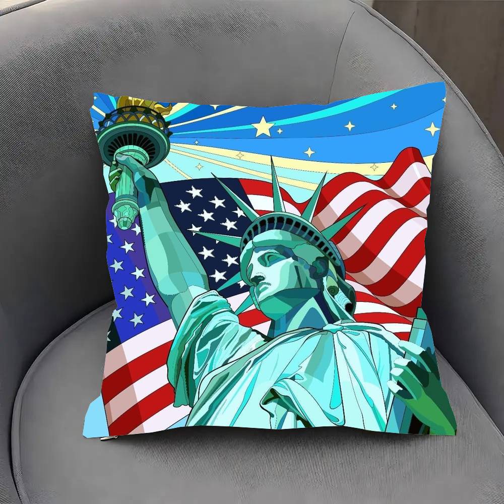 Наволочка с изображением Статуи Свободы Подушка-подушка для дивана Декор комнаты Дома 12x12Inch