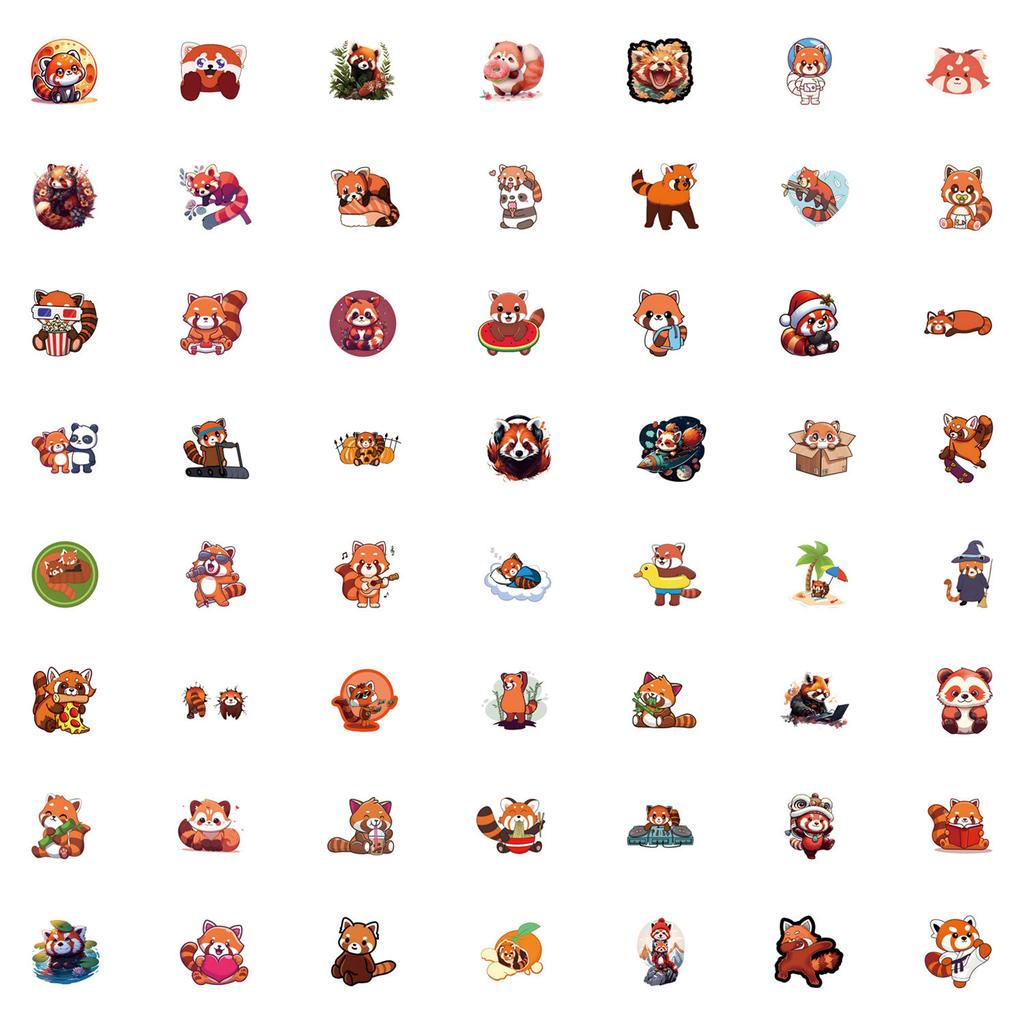 55 Roter Panda Neue Graffiti Aufkleber Dekorative Roller Wasserbecher Helm Wasserdichte Aufkleber