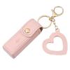 Lipstick Lip Gloss Bag Keychain PU Leather Key Rings Portable Backpack Decor