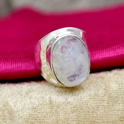 Moonstone Gemstone Solid 925 Sterling Silver Handmade Designer Birthstone Ring Jewelry