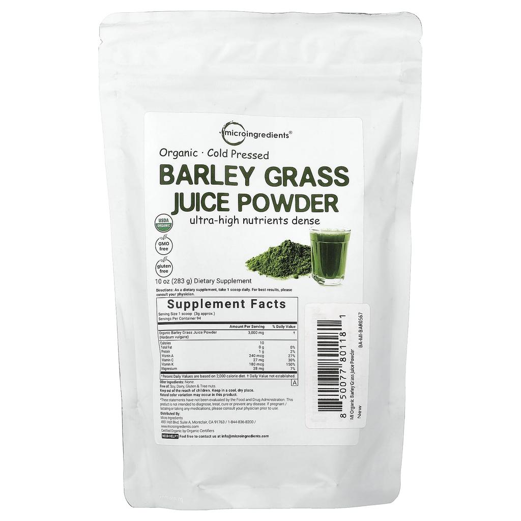 Micro Ingredients, Organic Juice Powder, Barley Sprouts, 283g (5.3oz)
