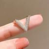 Women Brooch Sparkling Rhinestones Inlaid V-Shaped Design Lapel Pin Sweater Scarf Bag Badge Jewelry