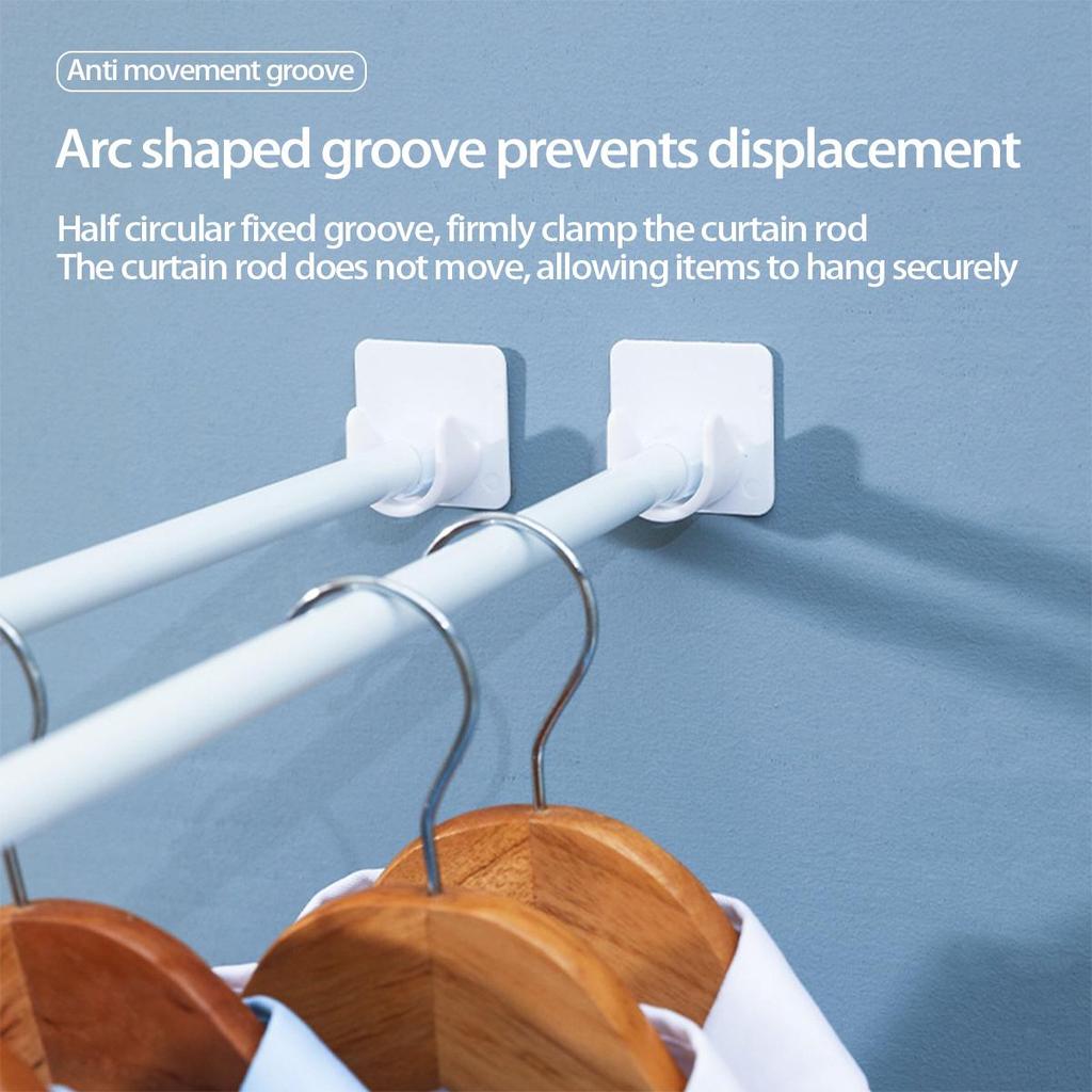 Silná přilnavá spona na záclonovou tyč s držákem bez průrazu pro dveřní závěsy. Teleskopický design pro snadnou instalaci.