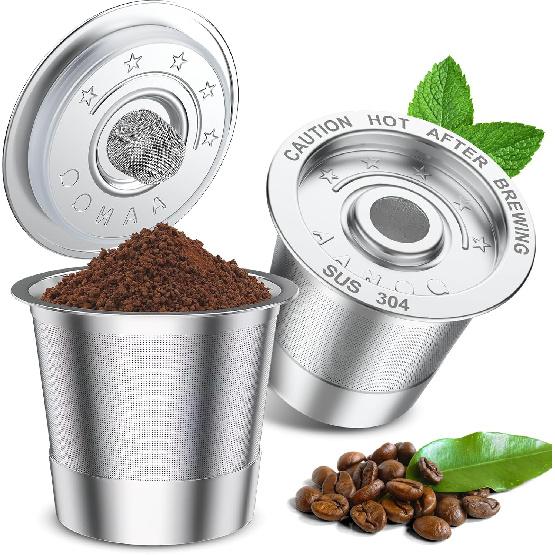 2 Pack K Cup Reusable Coffee Pods for Keurig: Stainless Steel Refillable K Cup - Reusable Coffee Filter for Keurig 1.0 Coffee Maker, Permanent,