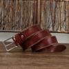 3.8CM Pure Cowhide High Quality Genuine Leather Belts for Men Brand Strap Male Stainless Steel Buckle Fancy Vintage Jeans Cowboy
