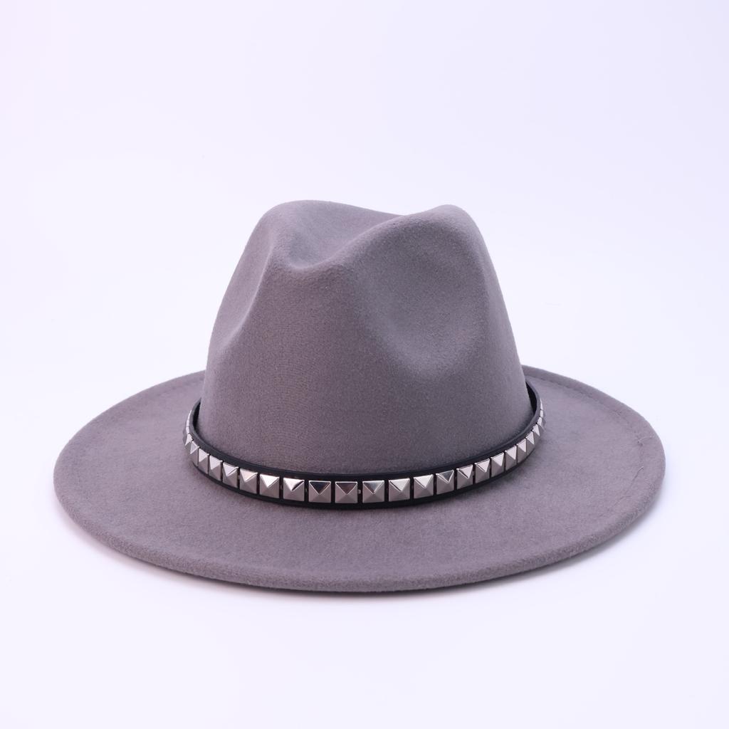 New Western Cowboy Hat Autumn and Winter New Flat-brimmed Wool Top Hat Men's and Women's Versatile Fashion Jazz Hat