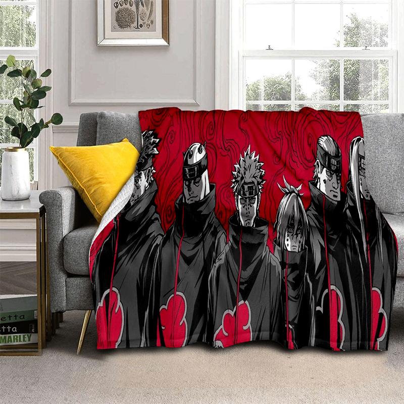3D N-Naruto Cartoon Anime I-Itachi Flannel Blanket Soft Warm Throw Blanket for Bedroom Living Room Bed Travel Camping Picnic Kid