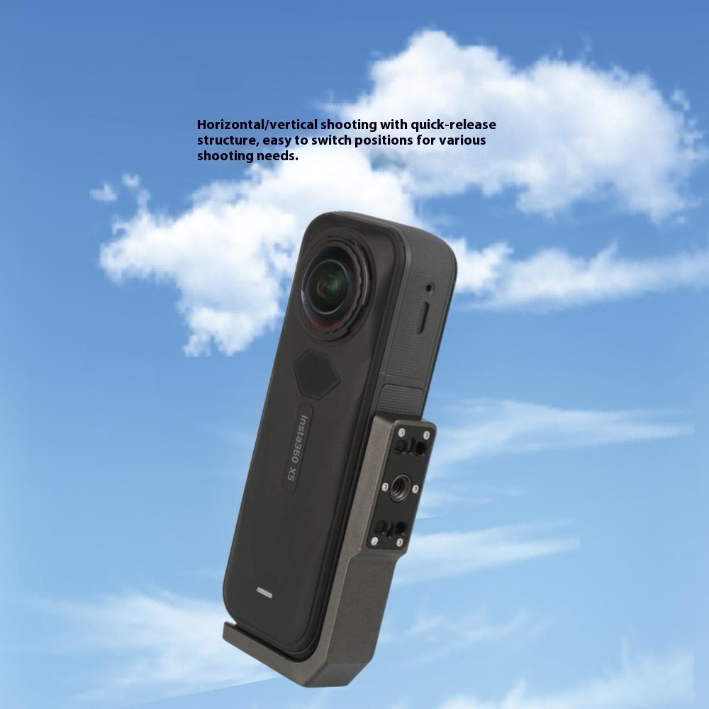 For Insta360 X5/X4/X3 Camera Mount Horizontal Vertical Aluminum Alloy Anti Shake Mounting Bracket