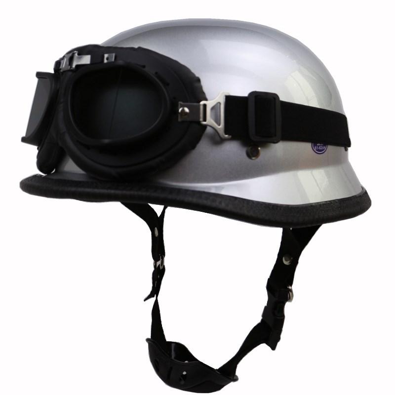Motorcycle Retro Outdoor Riding Half Open Face Helmet With Glasses S,M,L,XL,XXL